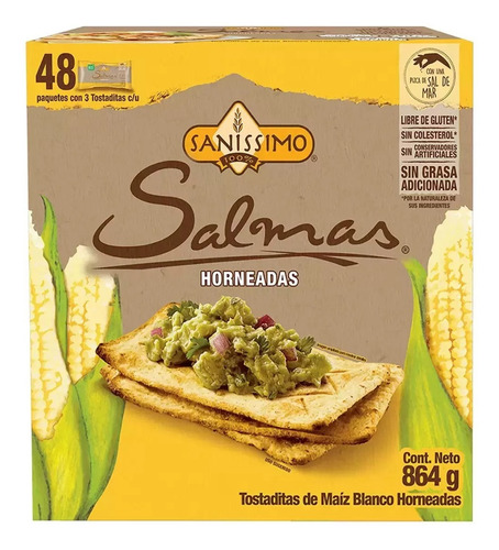 Tostadas De Maiz Blanco Horneadas 48 Paq. Sanissimo Salmas