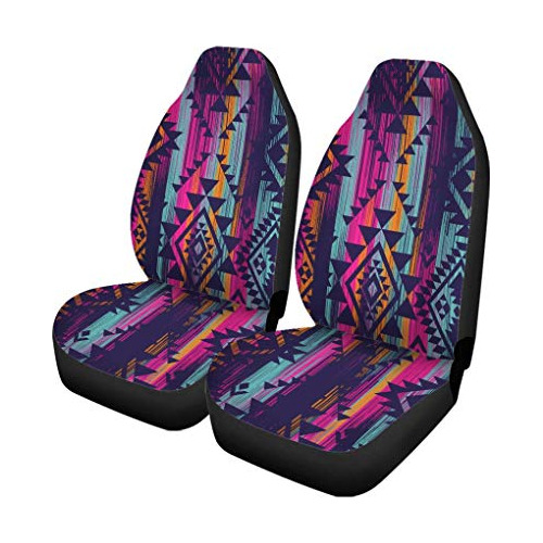 Fundas De Asiento Automóvil, Patrón Tribal Multicolor...