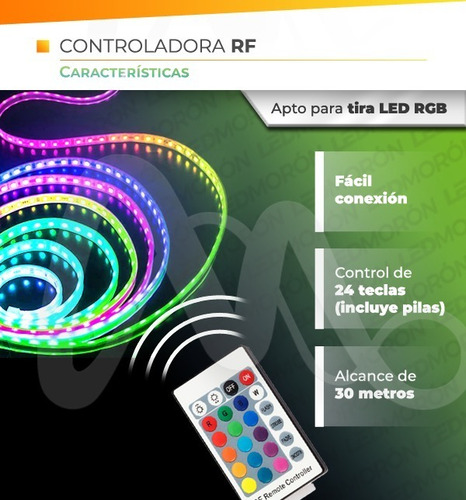 Imagen 4 de 10 de Controladora Led Rgb 24 Teclas Radio Frecuencia Rf 12a