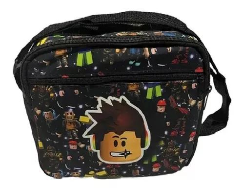 Mochila Roblox De Rodinhas Escolar Cor Preto Desenho do tecido roblox