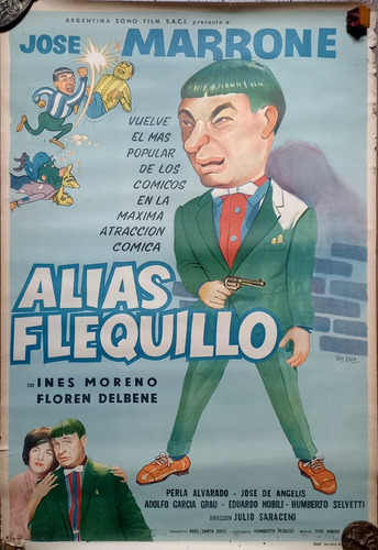 Afiche Antiguo Jose Marrone Alias Flequillo (Usado)