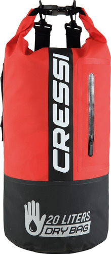 Bolsa Seca Cressi Dry Bag Impermeable Cap 20lts Rojo