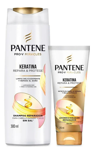 Pack Pantene Keratina Shampoo 300ml + Acondicionador 250ml