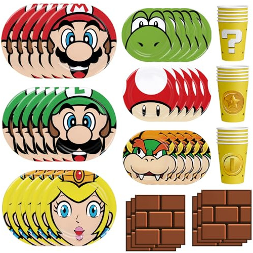 Suministros De Fiesta De Cumpleaños De Mario Bros, 120...