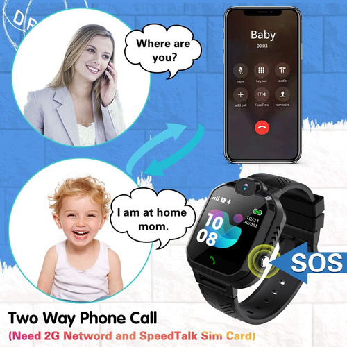 Relógio De Telefone Q8 Com Câmera Sos Call, Gravador De Jogo