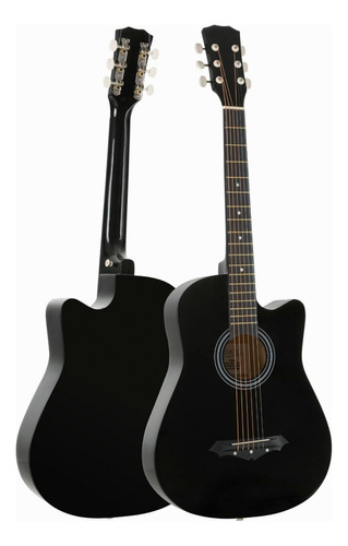 Guitarra acústica Shuang QD-H38Q-P para diestros negra abs mate