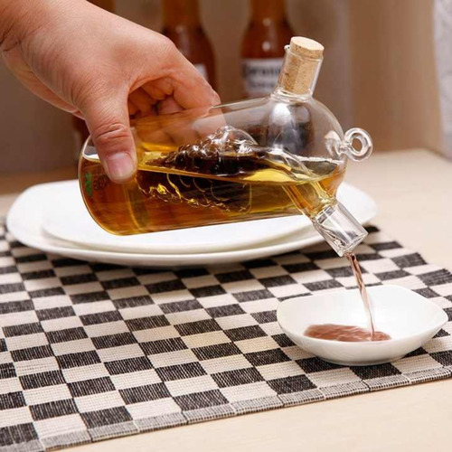 Porta Azeite E Vinagre Vidro Duplo Com Rolhas Para Cozinha