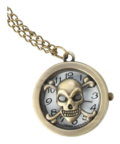 Cadena Con Reloj De Calavera Craneo Huesos Skpalace