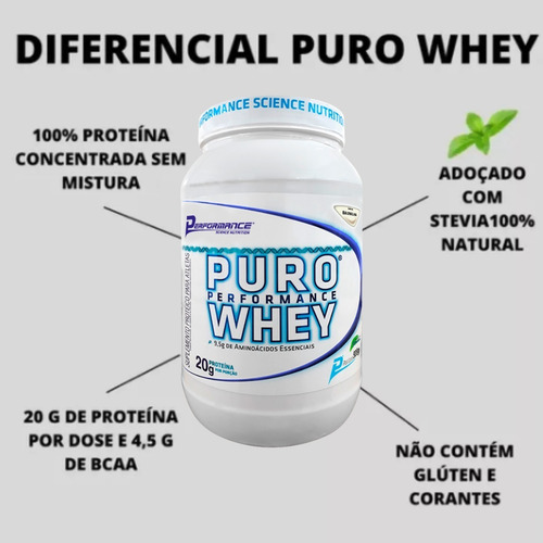 Whey Adoçado Com Stevia Puro Whey 900g Performance Nutrition Sabor Morango