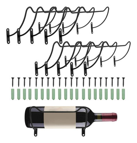 10 Unidades Montadas En La Pared Estantes De Vino De Hierro