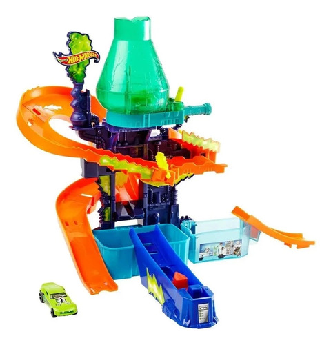 Conjunto Playset Pista De Percurso Hot Wheels Color Shifters Laboratório Científico Estação Científica Acompanha Veículo Carro Carrinho Que Muda De Cor Multicolor Shifters Mattel Brinquedos Multicolor