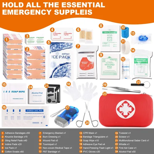 First Aid Kit Tupuqi 300pcs Essential Emergency Trauma Medic