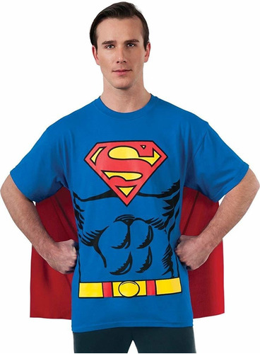 Dc Comics Superman Costume Camiseta Con Capa