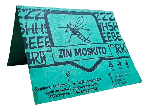 Repelente De Mosquitos Zin Moskito Origen Vegetal Caja 50 Pz