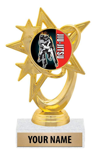 Gold Jiu Jitsu Trophie Custom Astral Star Trophy Award