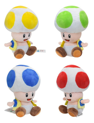 4pcs Super Mario Bros Mushroom Toad Peluche Muñeca Regalo