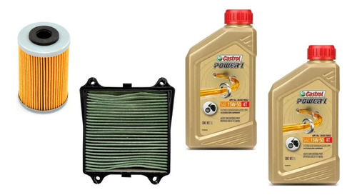 Kit Service Aceite Castrol + Filtros Rouser 200 Rs Bajaj 