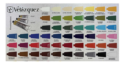Imagen 1 de 1 de Óleo Velázquez 40ml 12 Piezas Escoger De La Carta De Colores