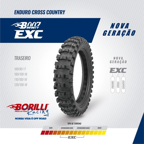 Imagen 2 de 3 de Cubierta Moto Borilli 100 100 18 B007 Enduro Solomototeam