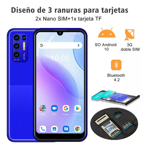 Twl F2x Teléfonos Celular Dual Sim 6.26 Hd 2+16gb Soporte Expansión 128 Gb Smartphone Con Reconocimiento Facial Doble Cámara