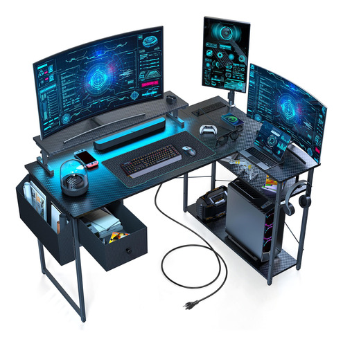 Domicon Gaming Desk, 47 Inch L Shaped Gaming Desk, Computer.