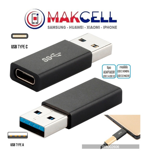 Imagen 1 de 1 de Adaptador Usb C Hembra A Usb Macho 3.0