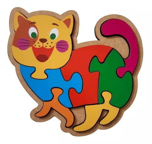 Brinquedo Educativo Quebra-cabeça Infantil - Gatinho