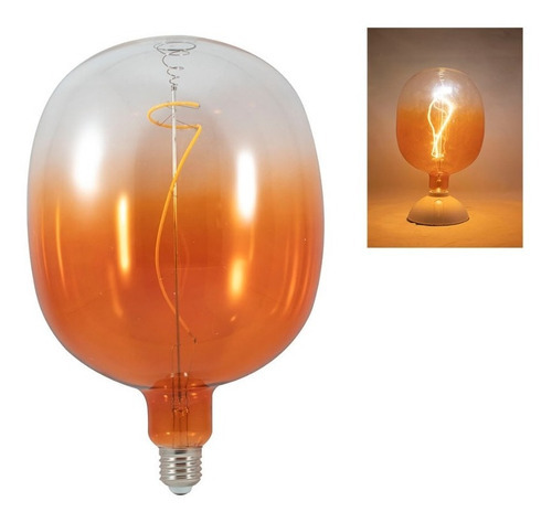 Foco Led Edison Vintage Ornamental 4w Gigante Naranja Color De La Luz Blanco Cálido