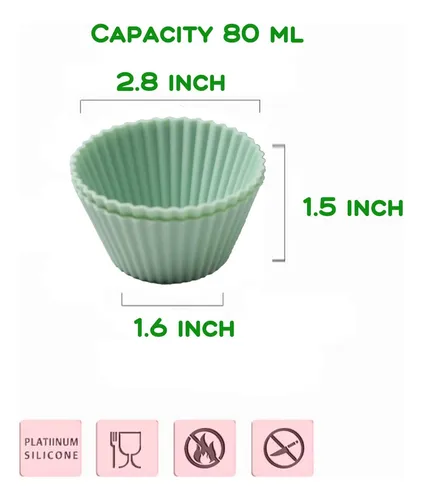 Moldes De Silicona Para Muffins, Reutilizables, 16 Piezas