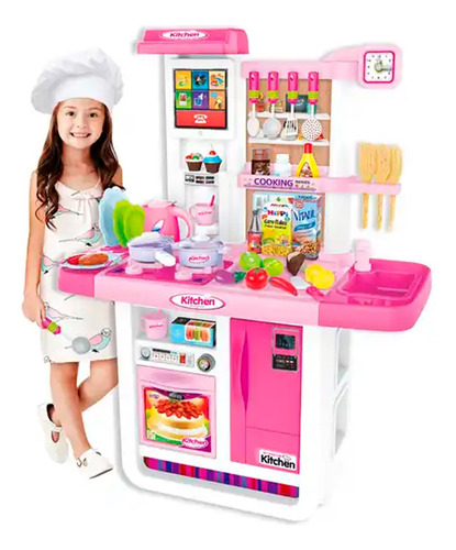 Cocina Grande Nevera Kitchen Sonidos Agua 50 Accesorios