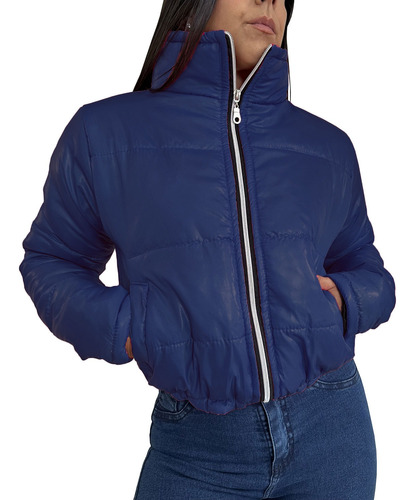 Campera Puffer Mujer Corta Inflable Moda Abrigo 