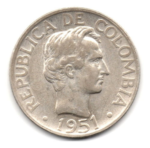 20 Centavos 1951 Bogotá Plata