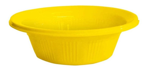 Cumbuca Descartável De Plástico Redonda Amarelo - 10 Unidade