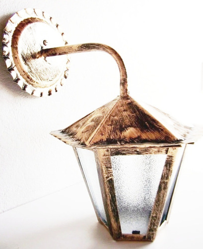 4 Lanterna Arandela Rústica Ouro Velho Braço Lustre Parede