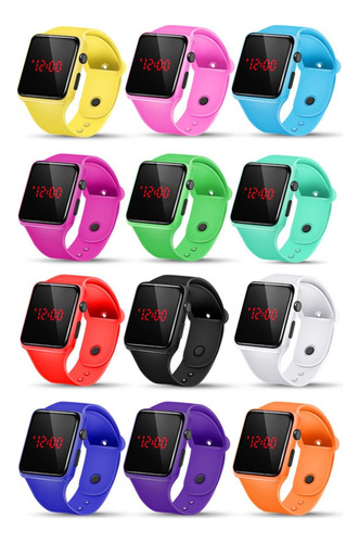 36pz Relojes Estudiantes Simple Led Cuadrado Fiesta Mayoreo