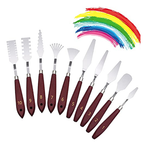 Palette Knife Set, 5/9/10pcs Stainless Steel Spatula Pa...