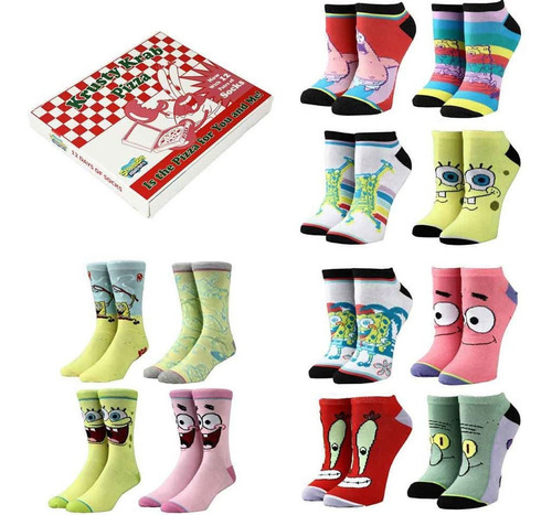 Imagen 1 de 1 de Calcetas Bob Esponja - Set 12 Pares - Bioworld
