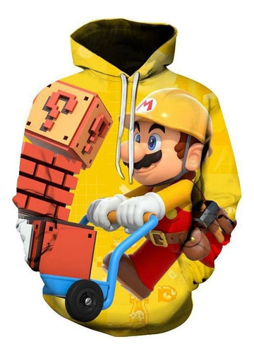 Kp Dk Sudadera Capucha Super Mario - Diseño Dibujos Animados