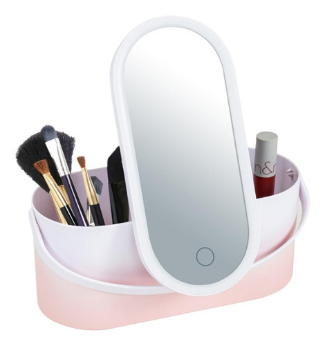 Caja De Almacenamiento De Espejo De Maquillaje Led Recargabl