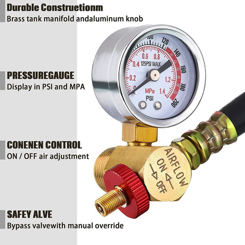 Air Tank Repair Kit Including Safety Valve, 0-200 Psi Pressu