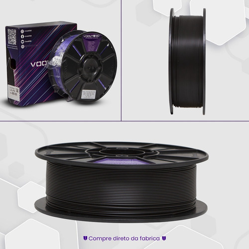 Filamento Pla 1.75mm Premium - Alto Teor De Pureza 1kg Cores Cor Preto