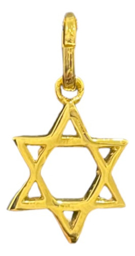 Dije Estrella De David Judaismo Bañada En Oro 18k Plata 925