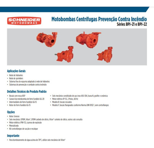 Bomba De IncĂȘndio Bpi-22 R 2 1/2 12,5cv 4 Voltagens