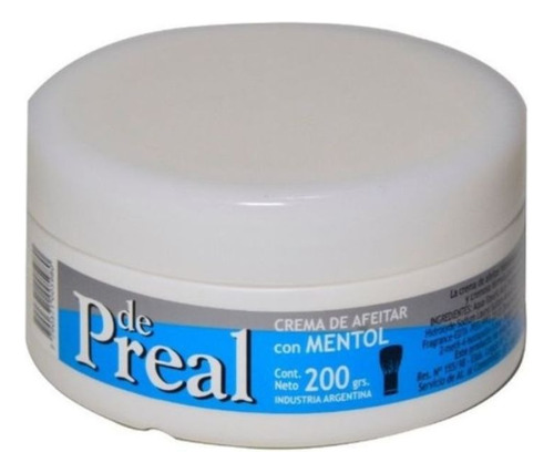 Crema De Afeitar De Preal Con Mentol X 200g Barberia Clasica Fragancia Menta