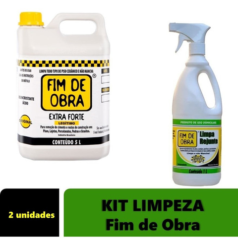 Kit Limpeza Fim De Obra C/ Limpador Multiuso E Limpa Rejunte