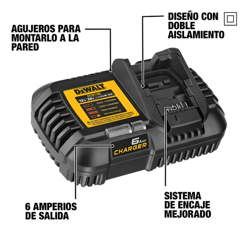 Cargador 12-20v Para Baterias Flexvolt Y 20v = 6 Ah Dewalt