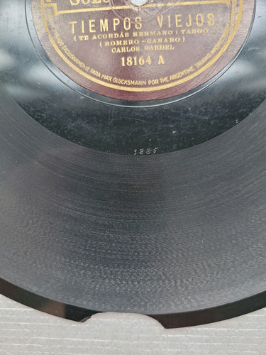 Gardel Disco Nacional Tiempos Viejos 18164 Disco De Pasta (Usado)