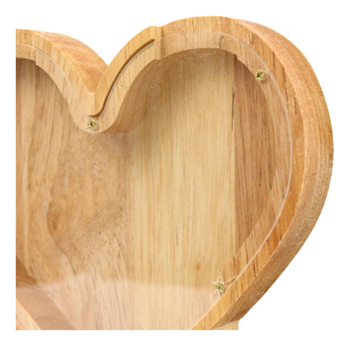 Hucha De Madera Con Forma De Corazón, Caja De Billetes