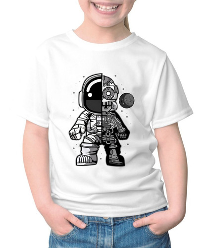 Remeras Para Chicos Sublimada Astronauta Medio Robot - 0926