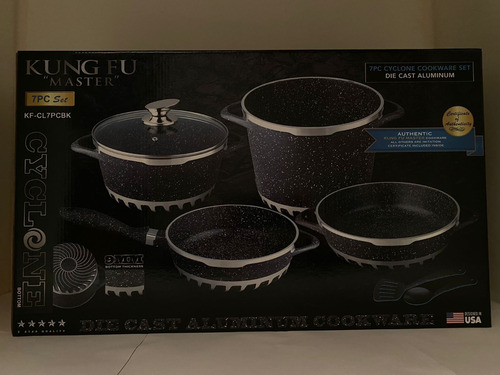 Bateria De Cocina Cyclone (7 Pzas ) Kung Fu. Marmoleada